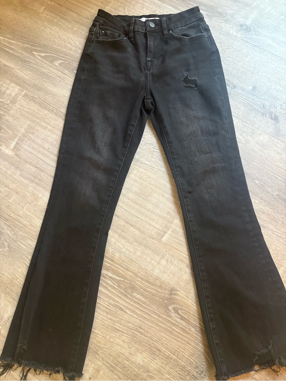 Altar'd State Black Flared Distressed Jeans